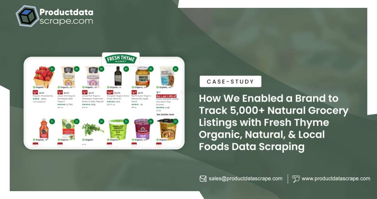 Fresh Thyme Organic, Natural & Local Foods Data Scraping