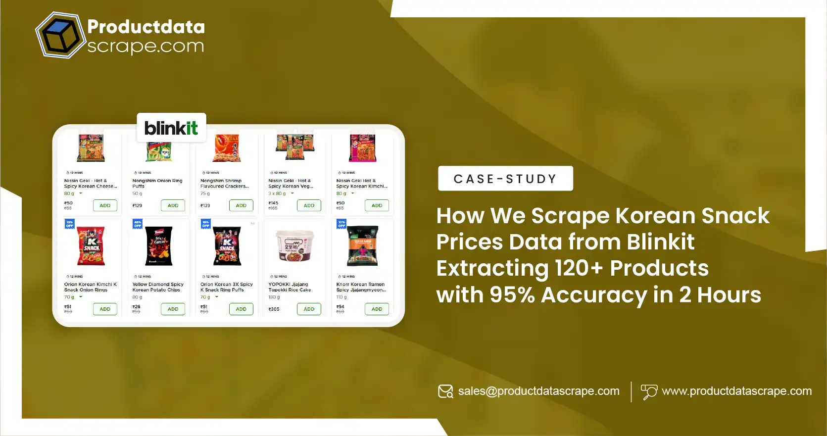 Scrape Korean Snack Prices Data from Blinkit