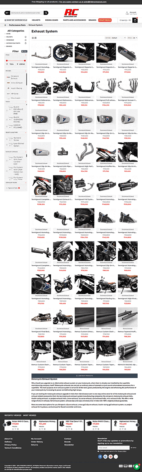 Exhaust systems online India | Motorcycle exhaust online India