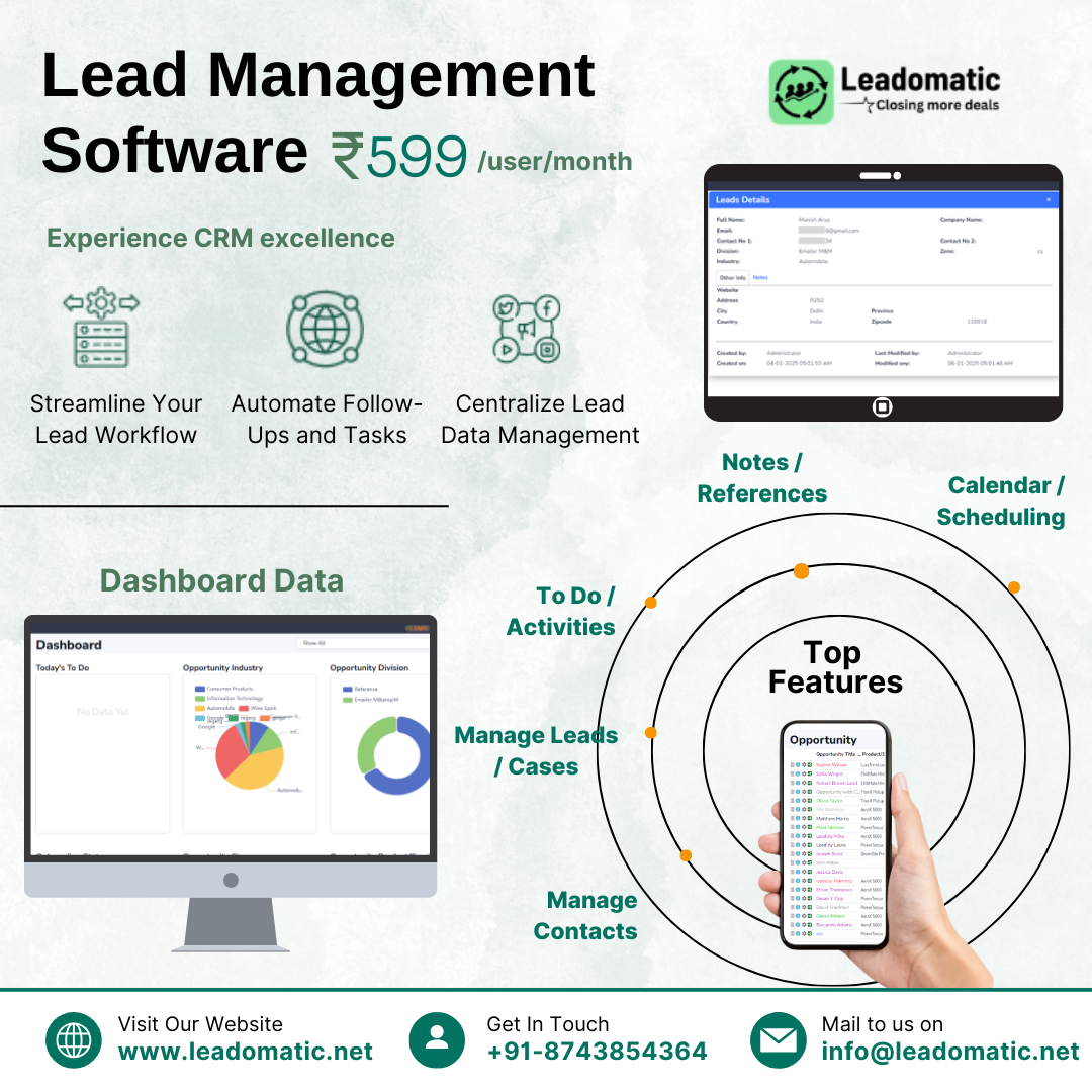 Leadomatic: The Smartest Way to Manage Leads, Contacts & Sales Activities!