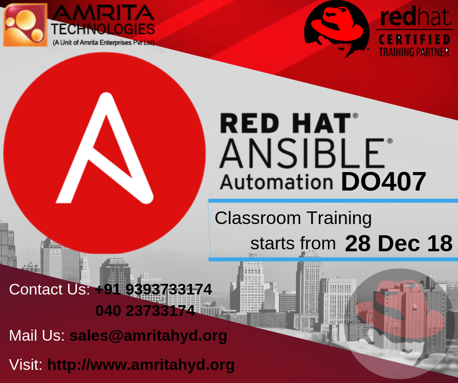 redhat Ansible Automation DO407 in Ameerpet