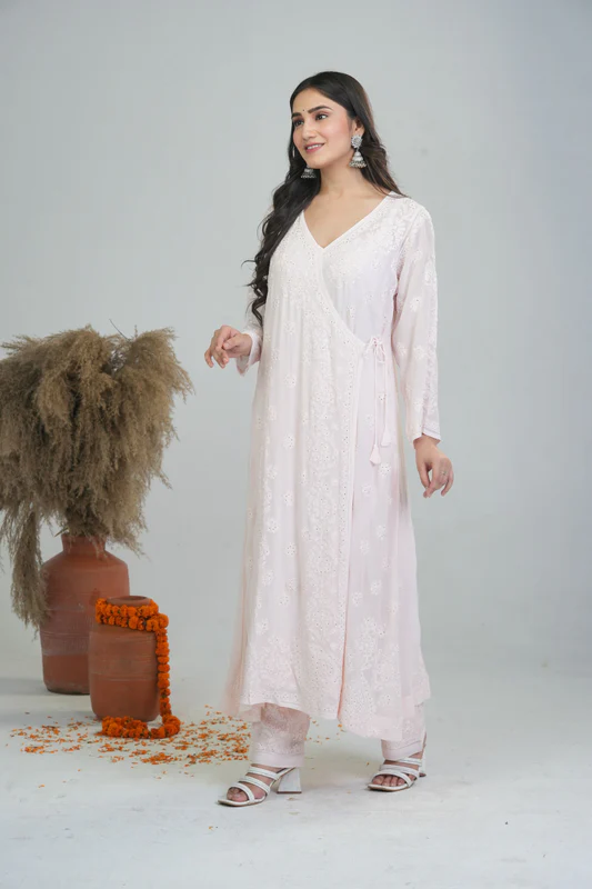 Shop Handcrafted Chikankari Anarkali Kurta Online