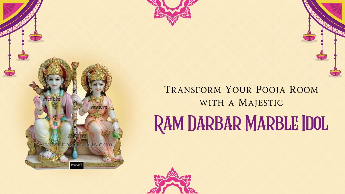 Transform Your Pooja Room with a Majestic Ram Darbar Marble Idol