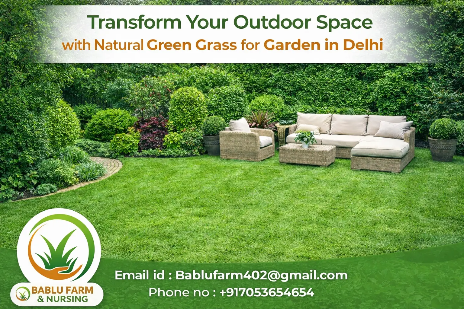 Transform Your Outdoor Space with Natural Green Grass for Garden in Delhi