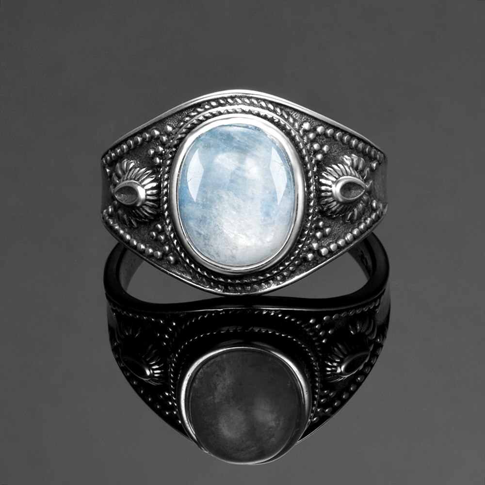 Nasiya Natural Moonstone 925 Silver Jewelry Rings