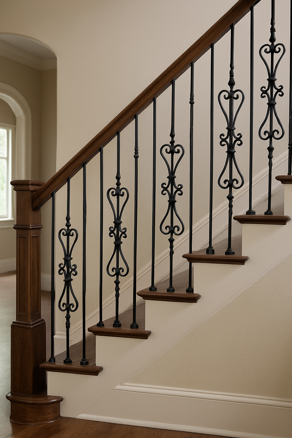 Incorporating Wrought Iron Balusters with Wooden and Metal Designs