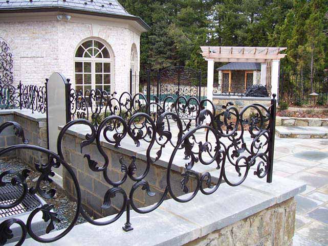 The home has iron fence modern