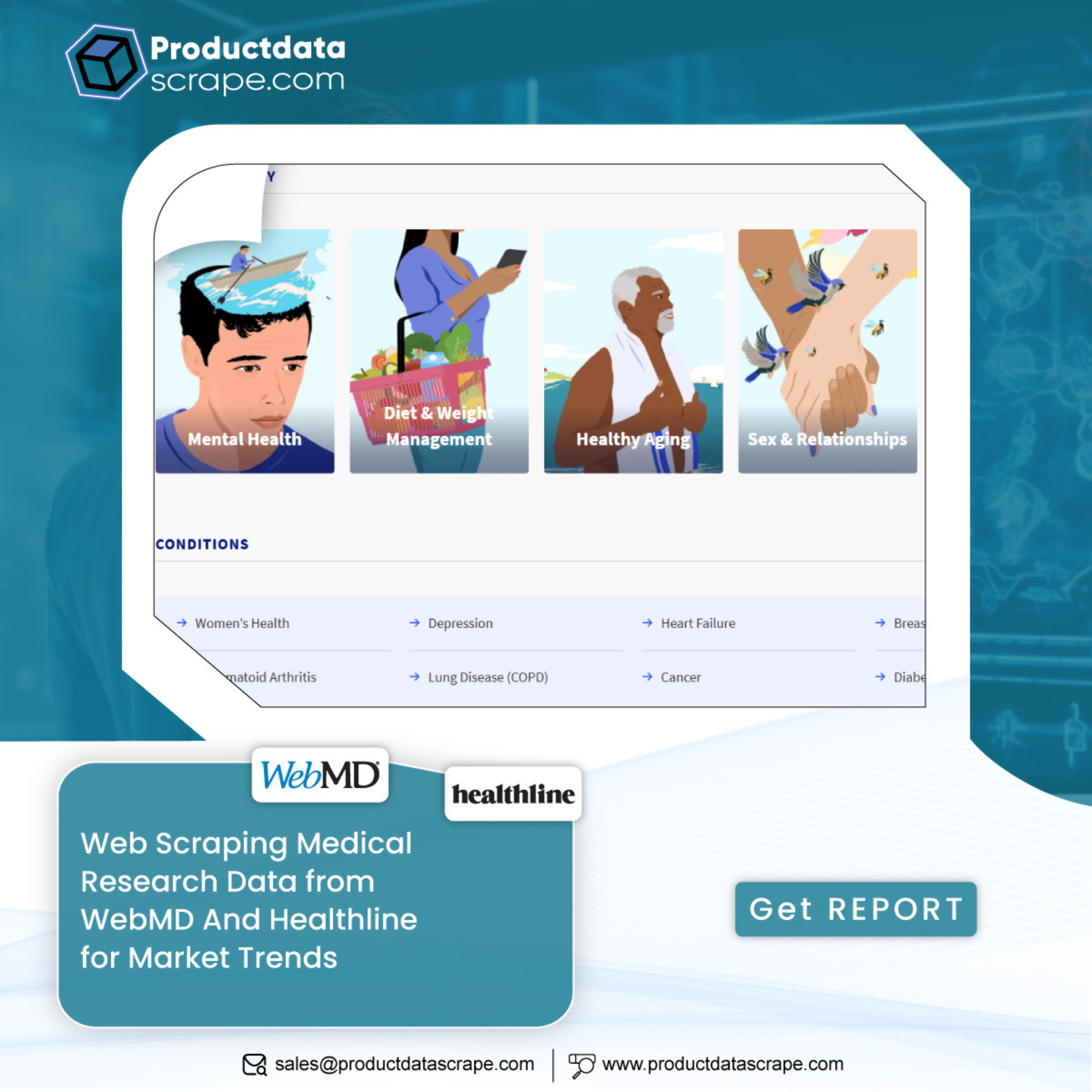 Web Scraping Medical Research Data: WebMD & Healthline