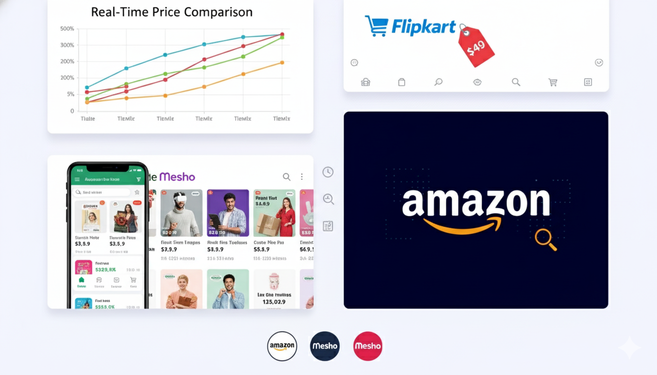 Real-Time Price Comparison: Amazon, Flipkart & Meesho Scraping