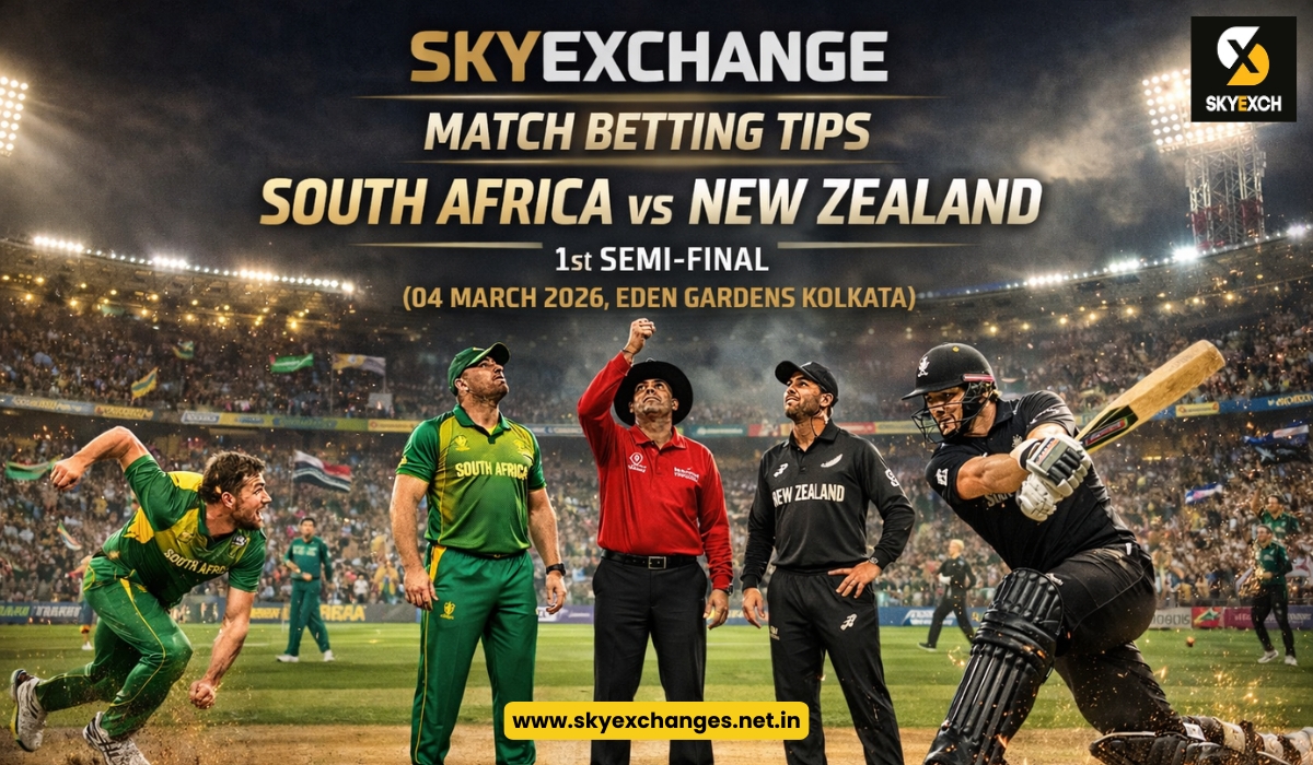 Skyexchange Match Betting Tips: South Africa vs New Zealand, 1st Semi-Final (04 March 2026, Eden Gardens Kolkata)