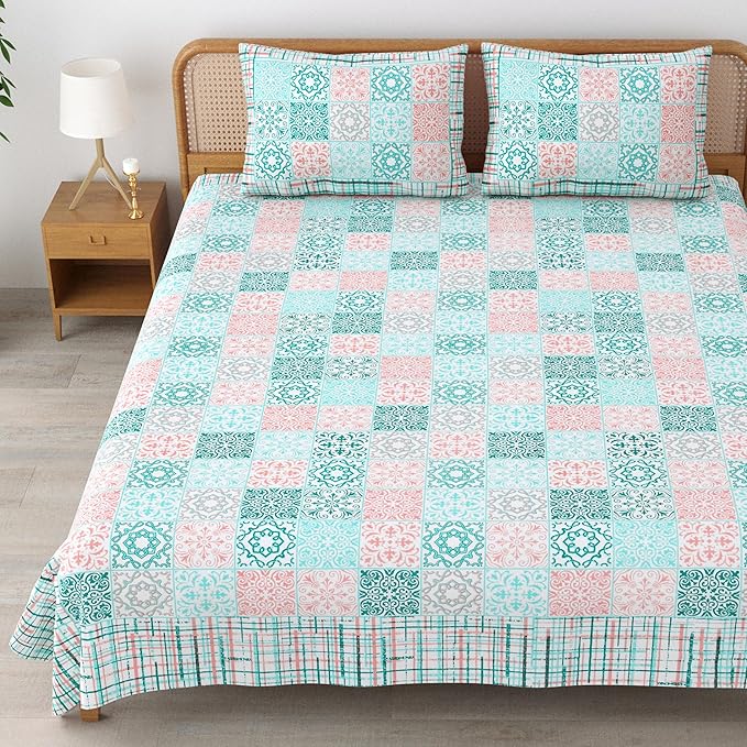 Serene & Soft: Blue and Pink Bedsheets for a Calm Retreat