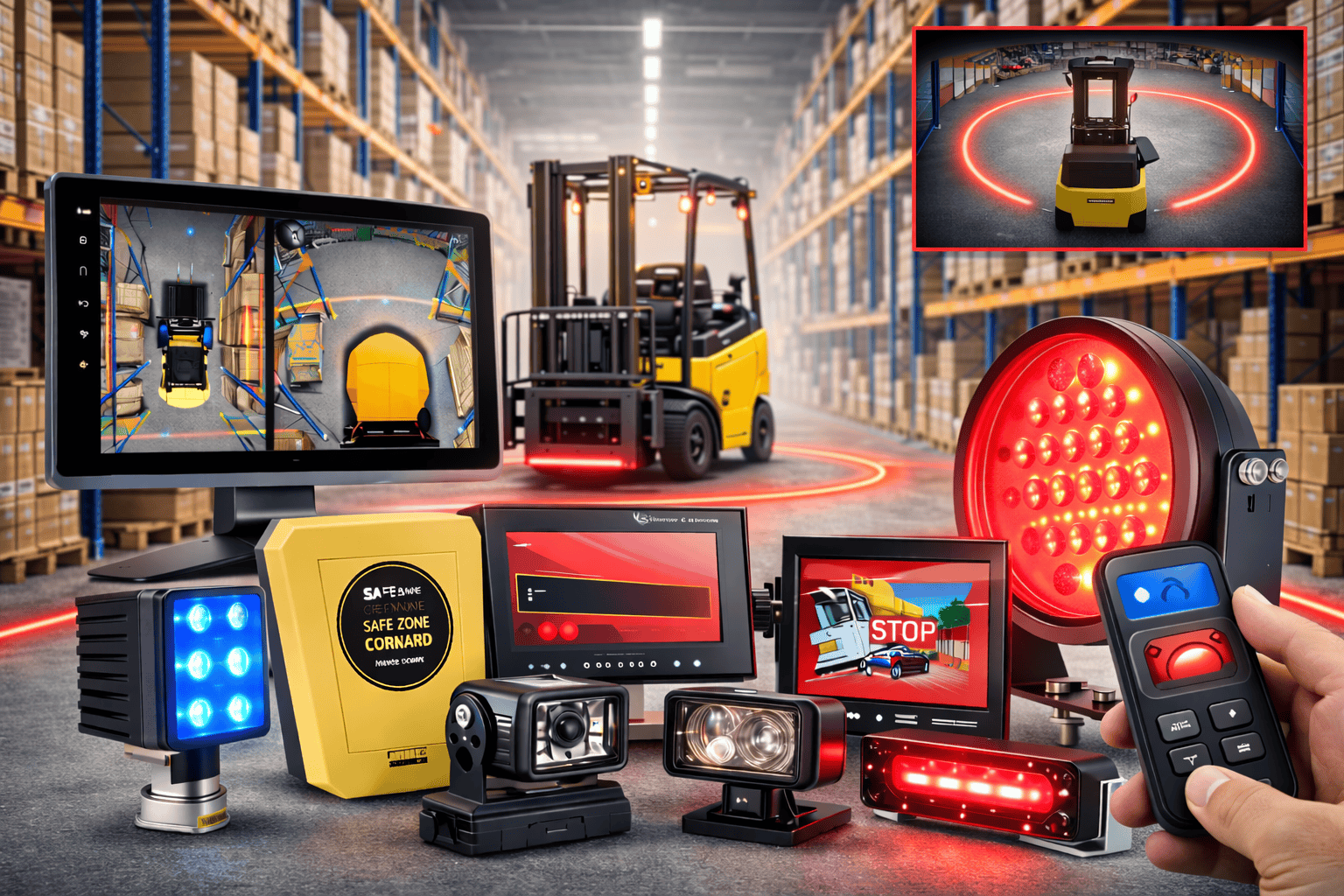 Blue Pedestrian Warning Spotlight: Enhancing Forklift Awareness on the Warehouse Floor