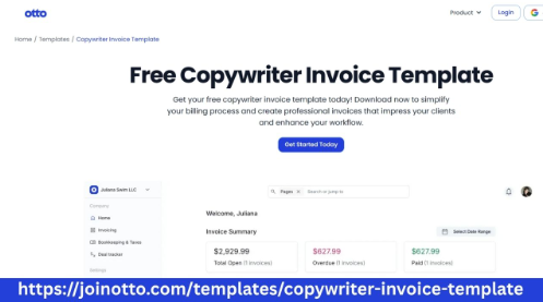 Copywriter Invoice Template Designed for Freelance Projects