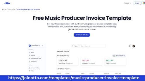 Simple Music Producer Invoice Template Format