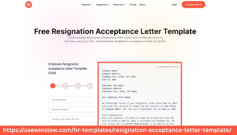 Editable Resignation Acceptance Letter Template for HR  