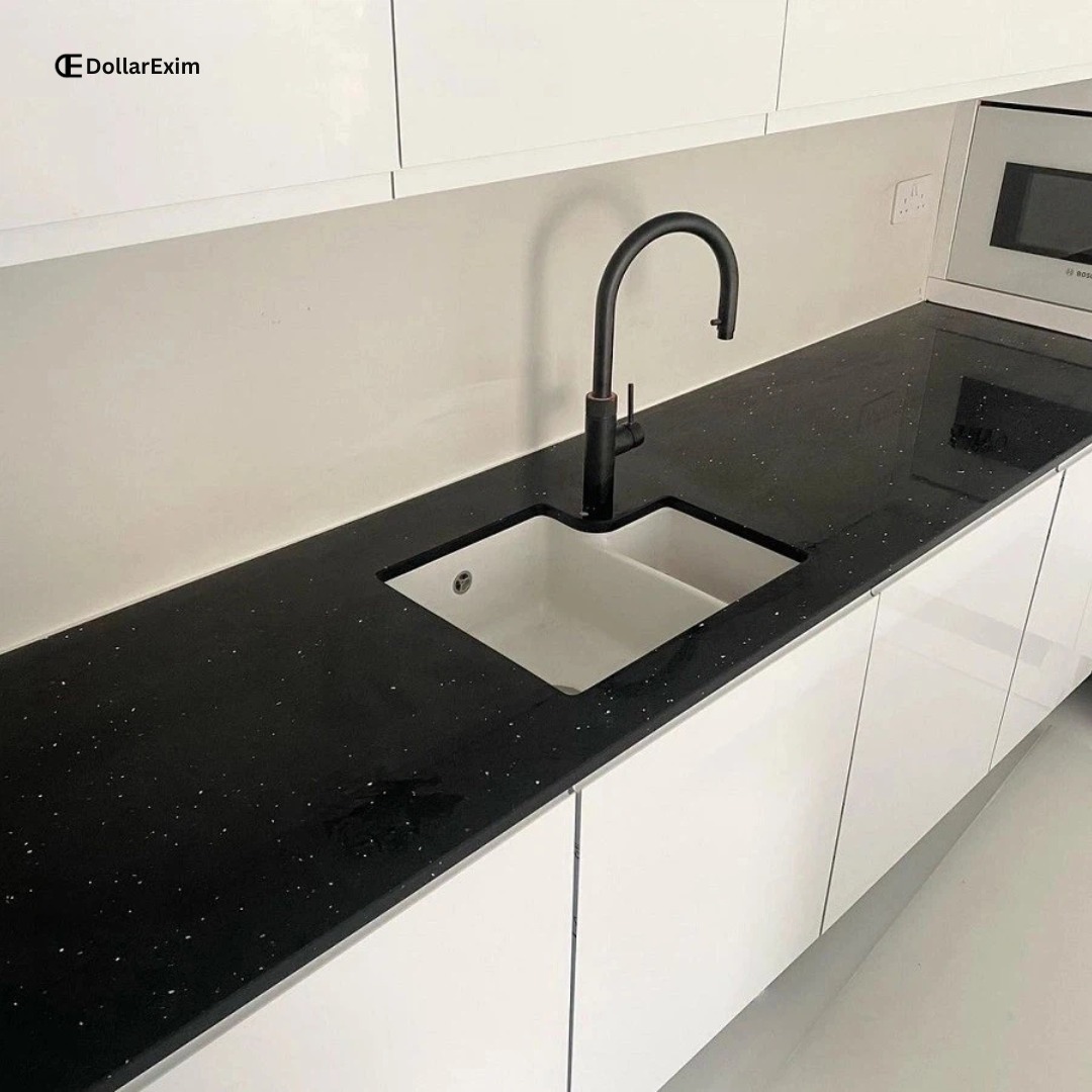 Black Galaxy Granite Kitchen Countertops-Dollar Exim