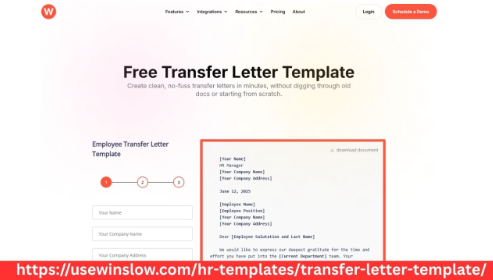 HR-Friendly Transfer Letter Template for Teams