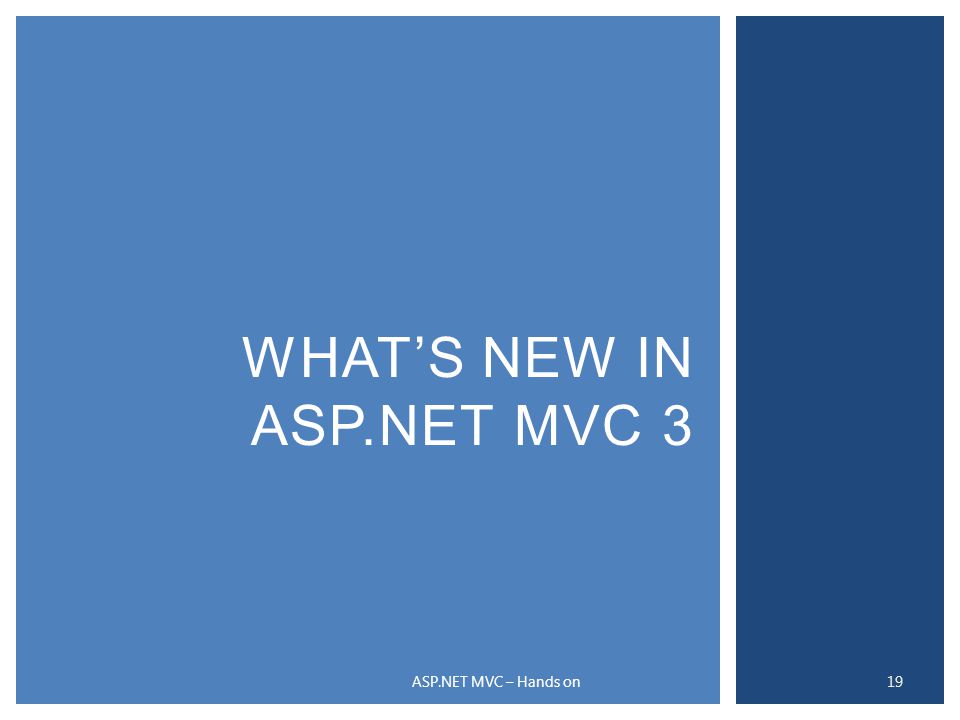 What’s New in ASP.NET MVC 3