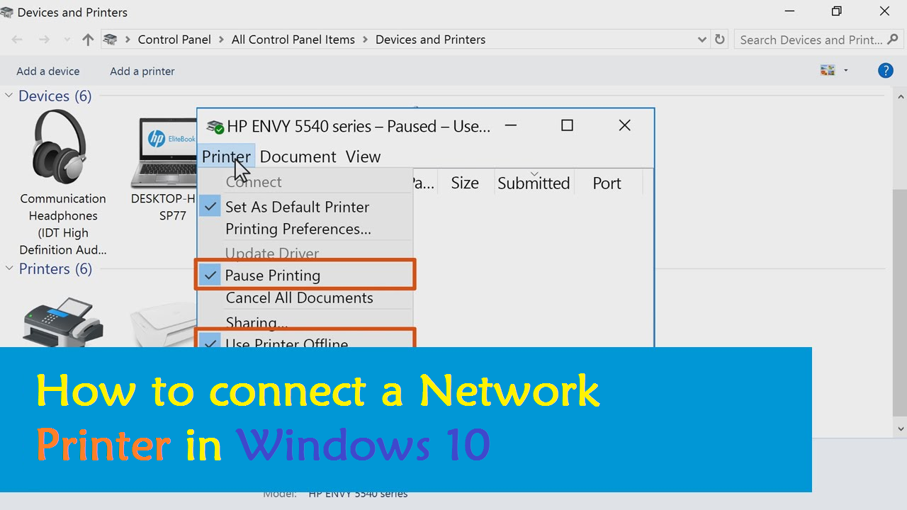 How to connect a Network Printer in Windows 10