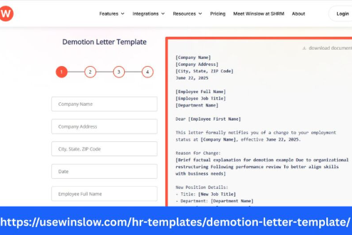 Professional Demotion Letter Template for HR Use