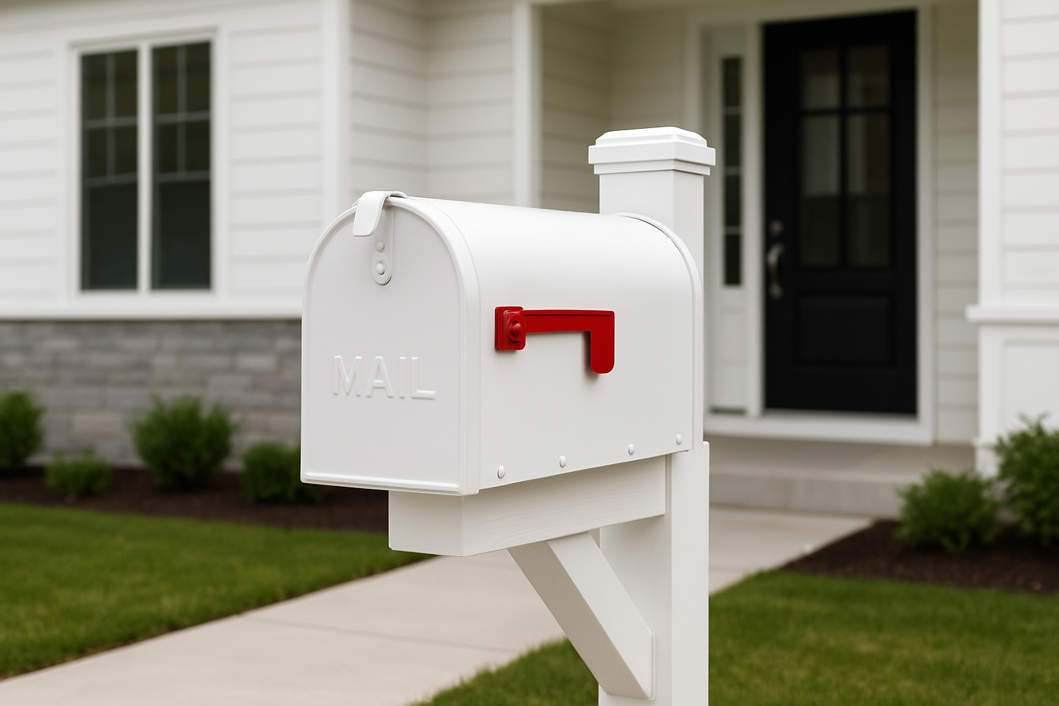 Enhance Your Curb Appeal with a Modern White Mailbox