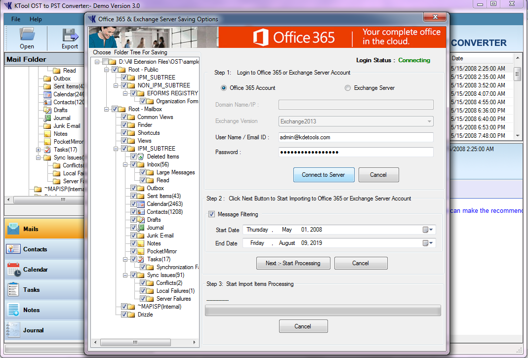import OST to Office 365