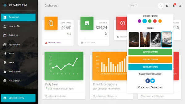 20+ Free React Admin Dashboard Templates 2020