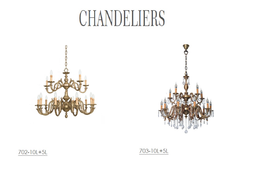 Luxury Brass Chandeliers and Wall Lights