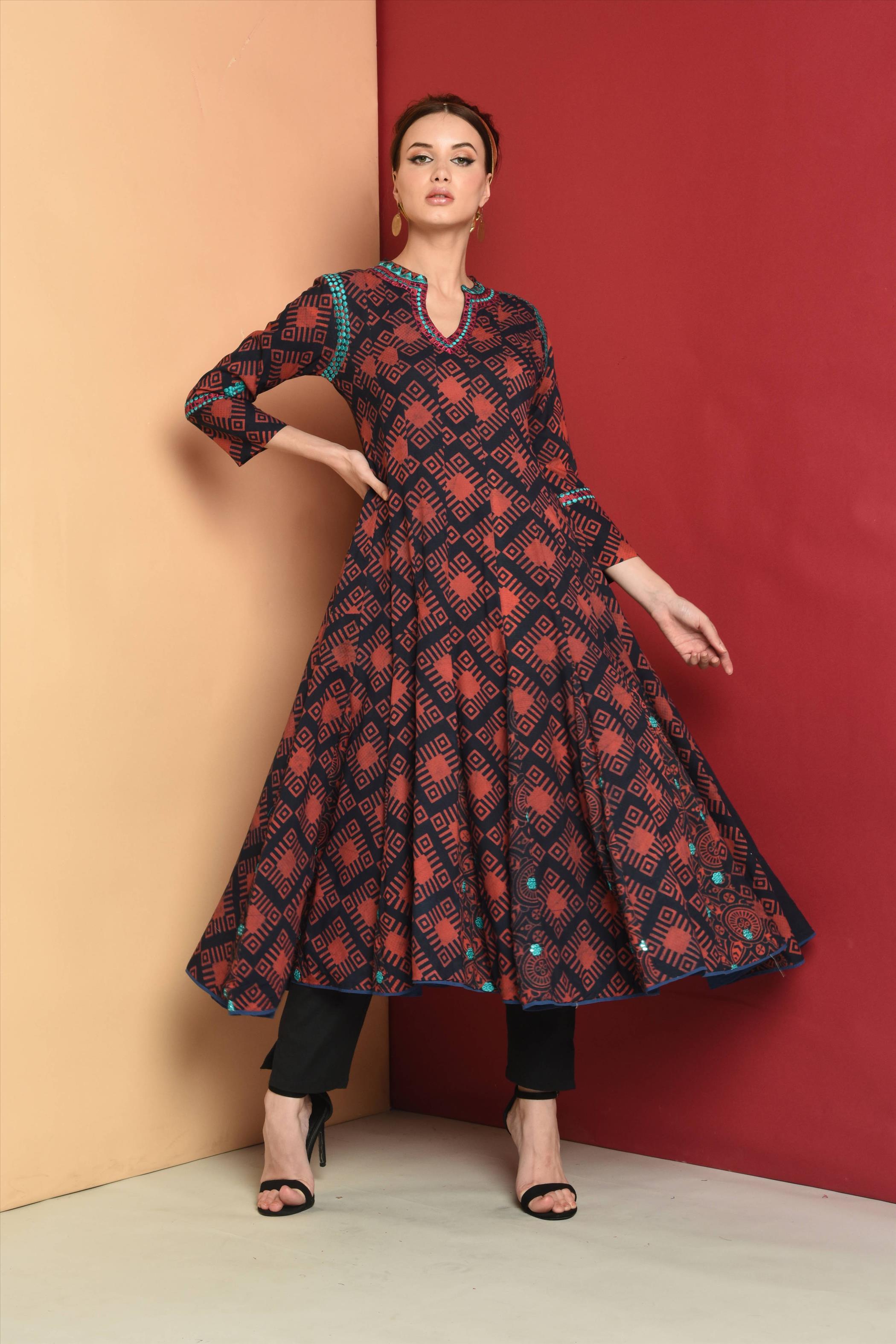 Make your ethnic look memorable with Rajasthani Kurti