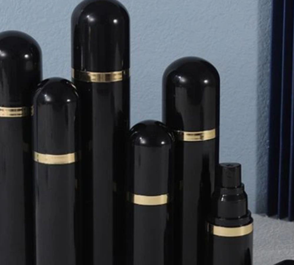 Capsule Shape Black Bottle