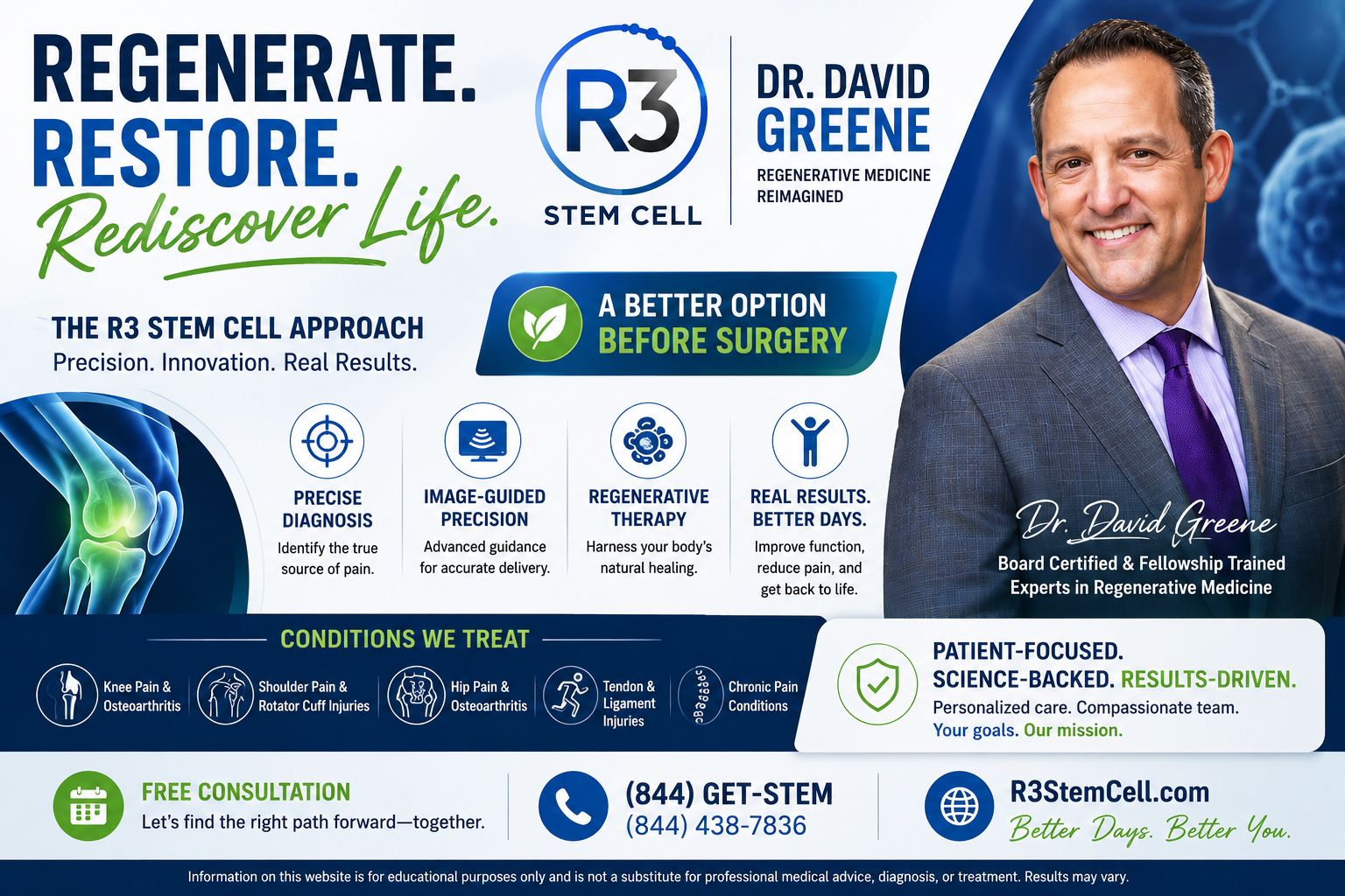 Dr. David Greene R3 Stem Cell: The “Better Days” Framework for Real-Life Relief