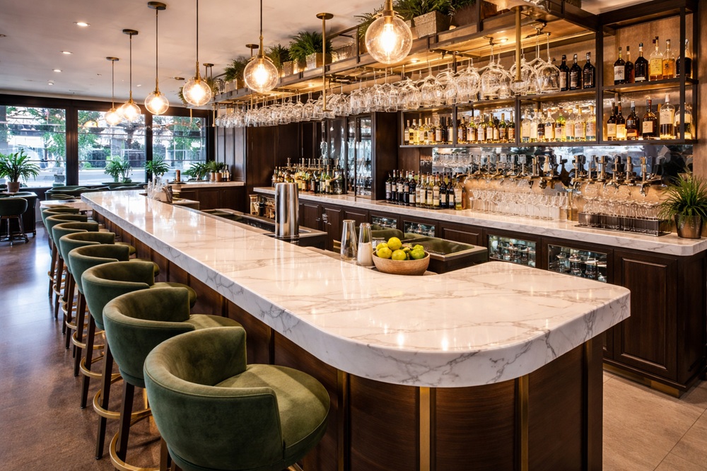 How to Choose Custom Bar Counter Tops for Modern Commercial Spaces