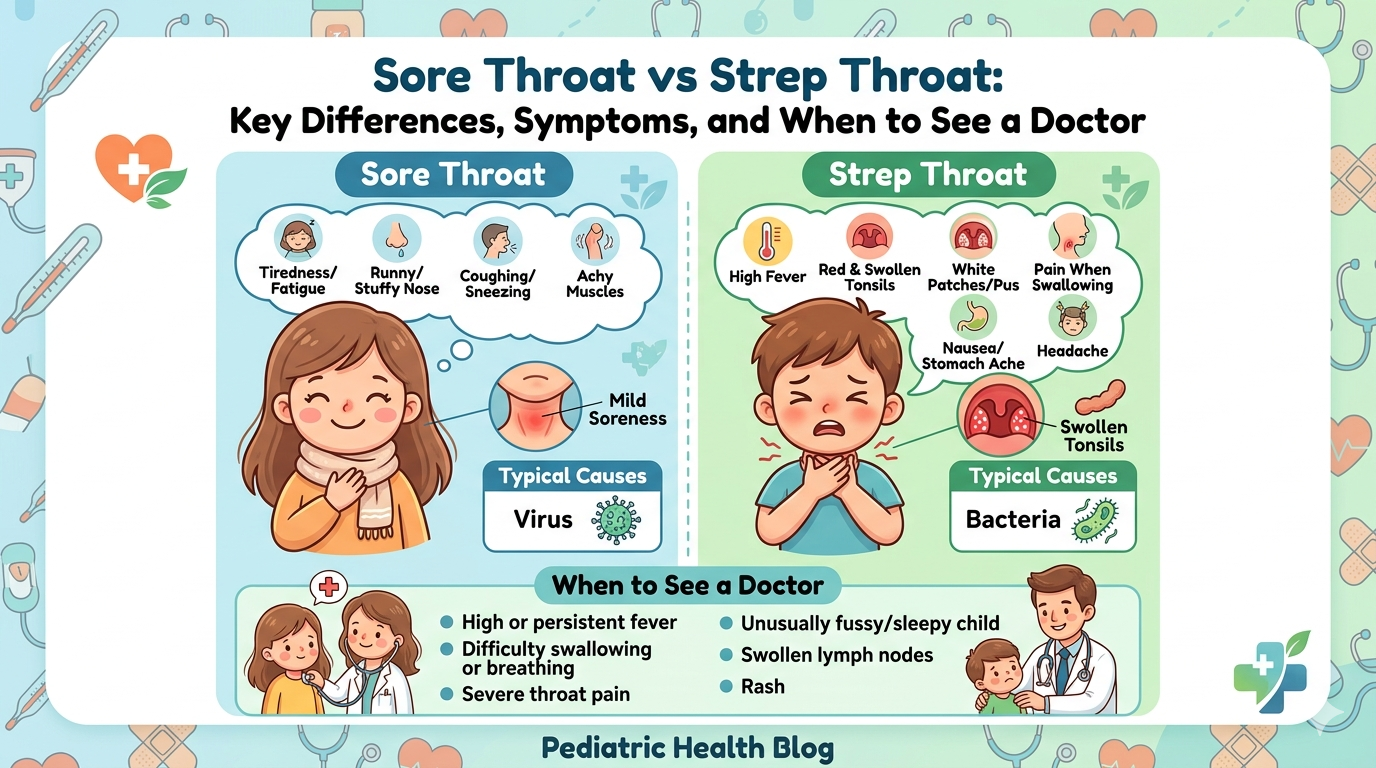 Sore Throat vs Strep Throat: Key Differences, Symptoms, and When to See a Doctor