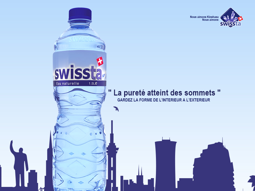 Drinking water and mineral packed purified in Kinshasa, Dr Congo, Africa