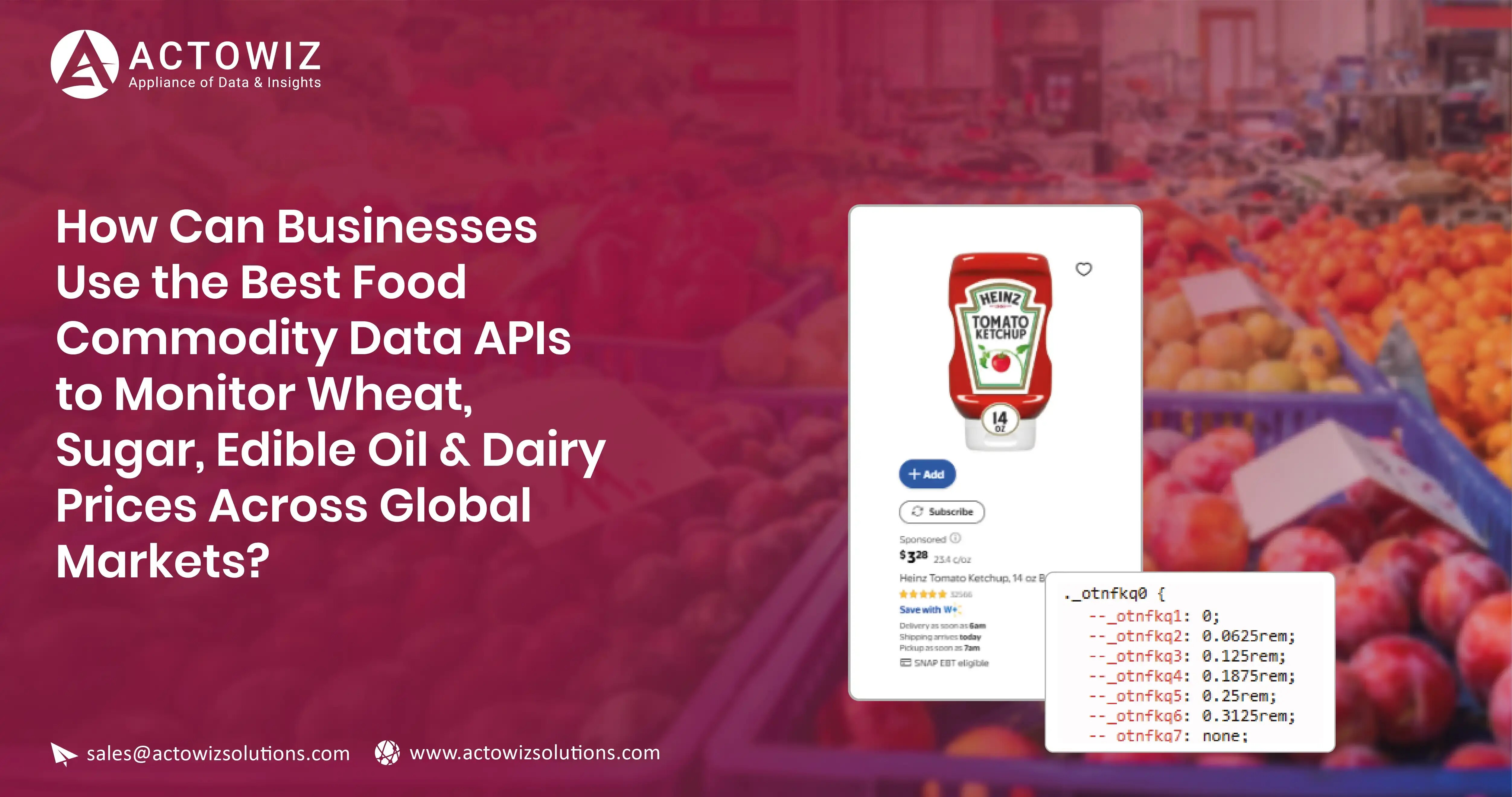 Best Food Commodity Data APIs - Wheat, Sugar, Edible Oil