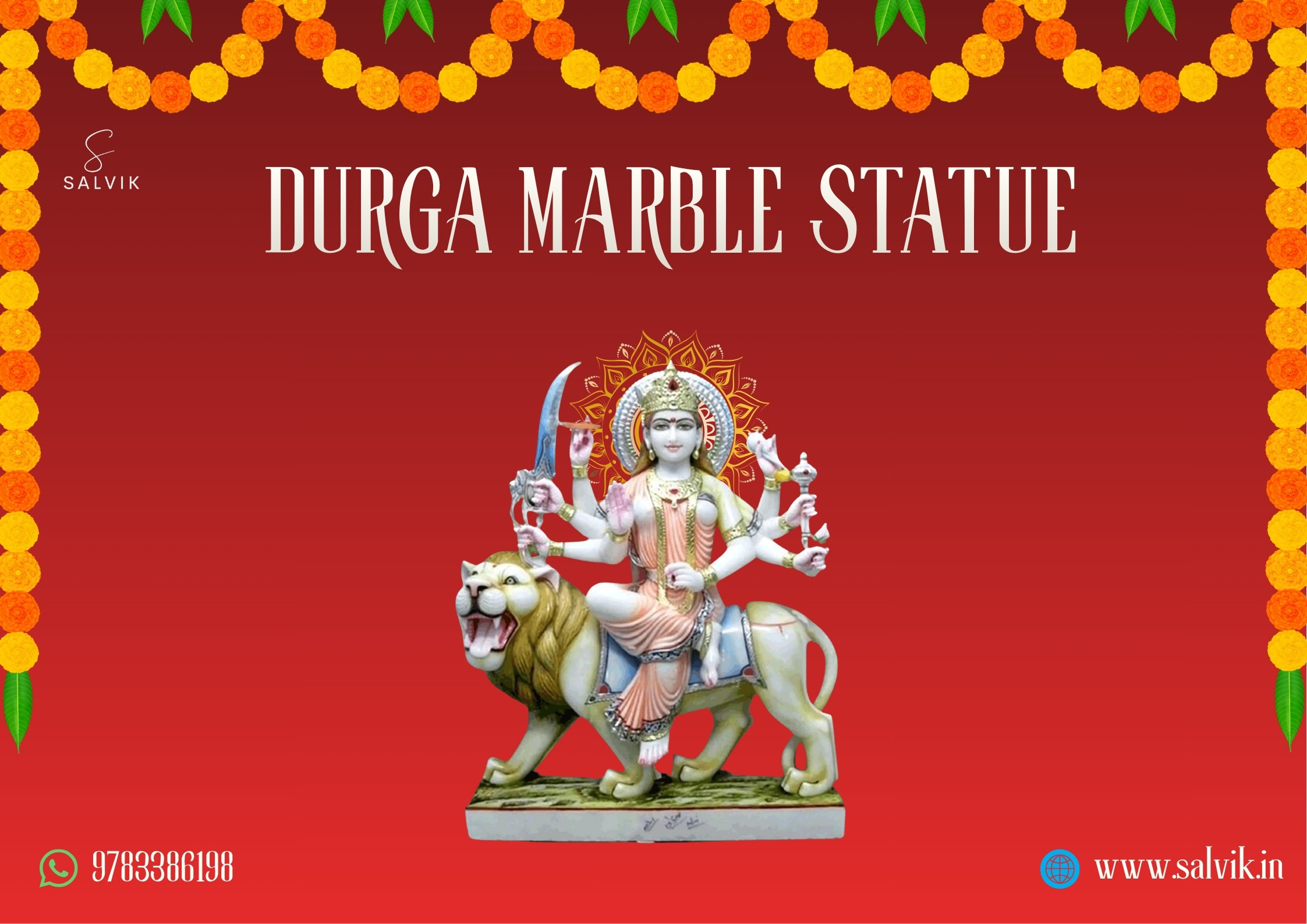 Premium Durga Marble Idols by Salvik India – Crafted with Devotion, Purity & Timeless Artistry