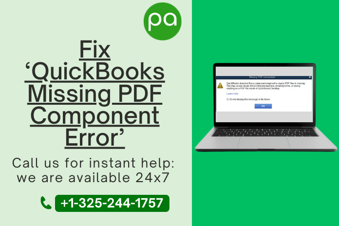 How to fix quickbooks missing pdf component error? Contact- +1-325-244-1757
