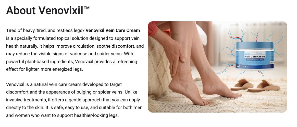 Venovixil Vein Care Cream NZ: Is it Safe to Use?