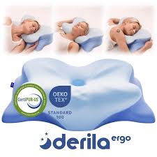 Derila ERGO Contour Memory Foam Pillow Premium Neck and Shoulder Support with Hypoallergenic, Breathable Cover