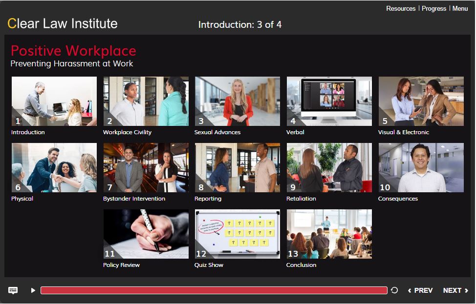 Online Sexual Harassment Training | Clear Law Institute