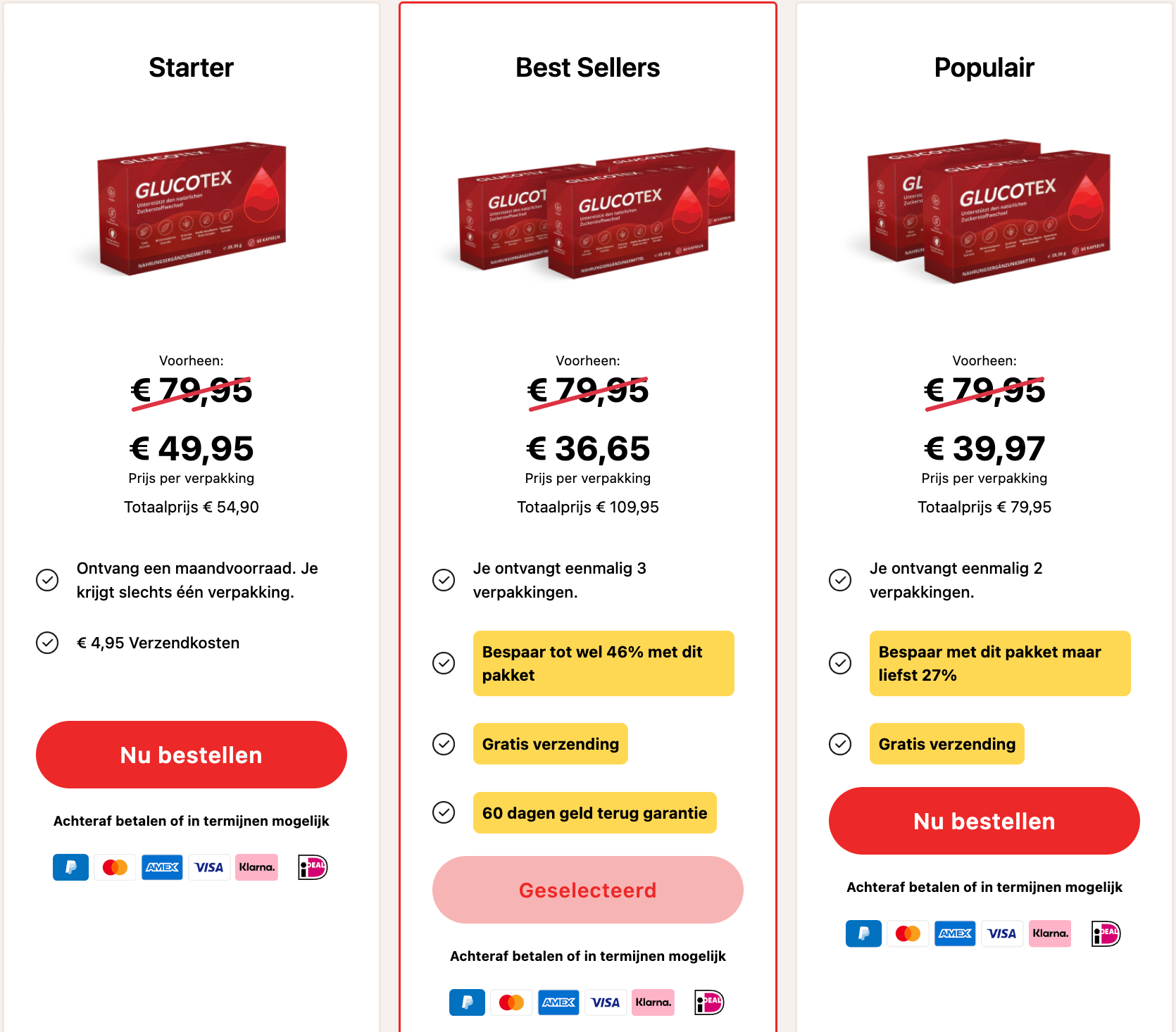 Glucotex Blood™ NL: Hematocrietcompensatie van 10-70% voor betrouwbare detectie van hypoglykemie.