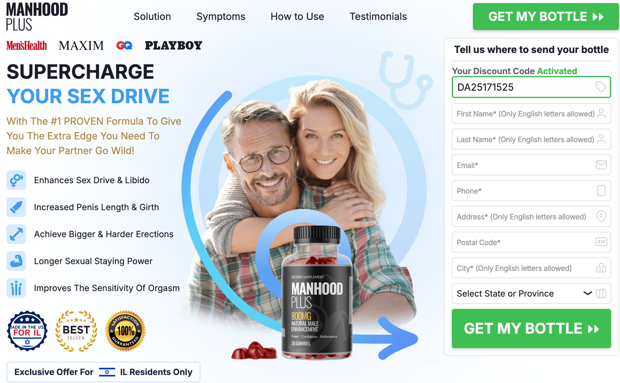 MANHOOD PLUS Gummies™ yisral: meh gabrim tzrichim leda'at lefani hashimush?