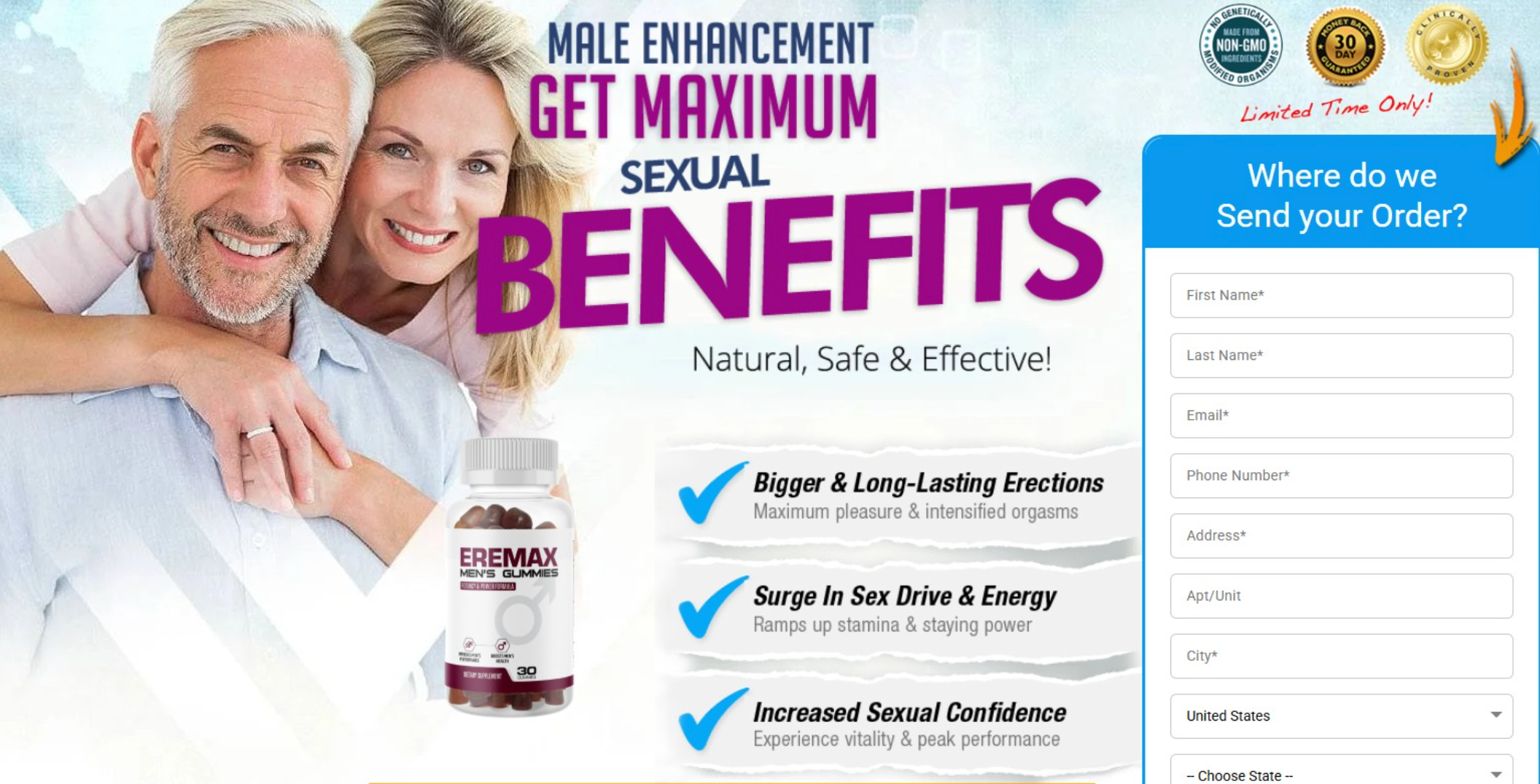 Eremax Men's Gummies™ US UK: Boost Stamina with L-Arginine & Maca Root Blend