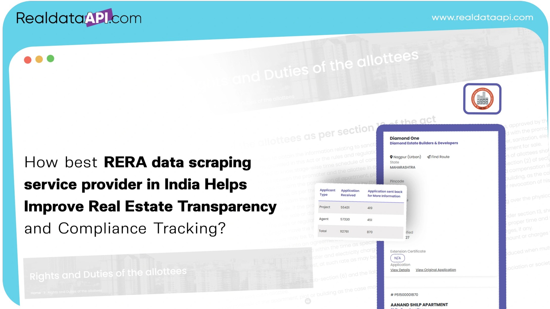 Best RERA data scraping service provider in India