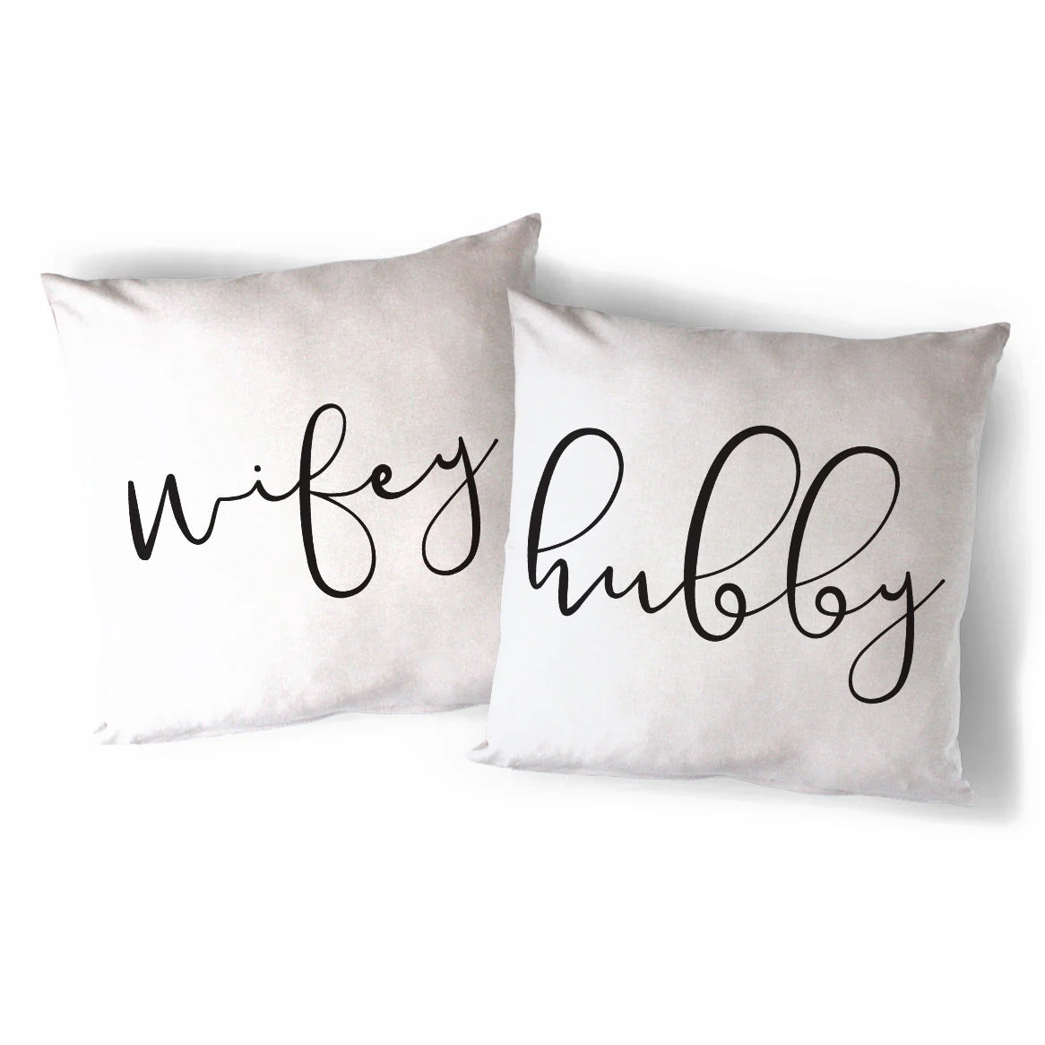 Hubby and Wifey Pillow Covers, 2-Pack