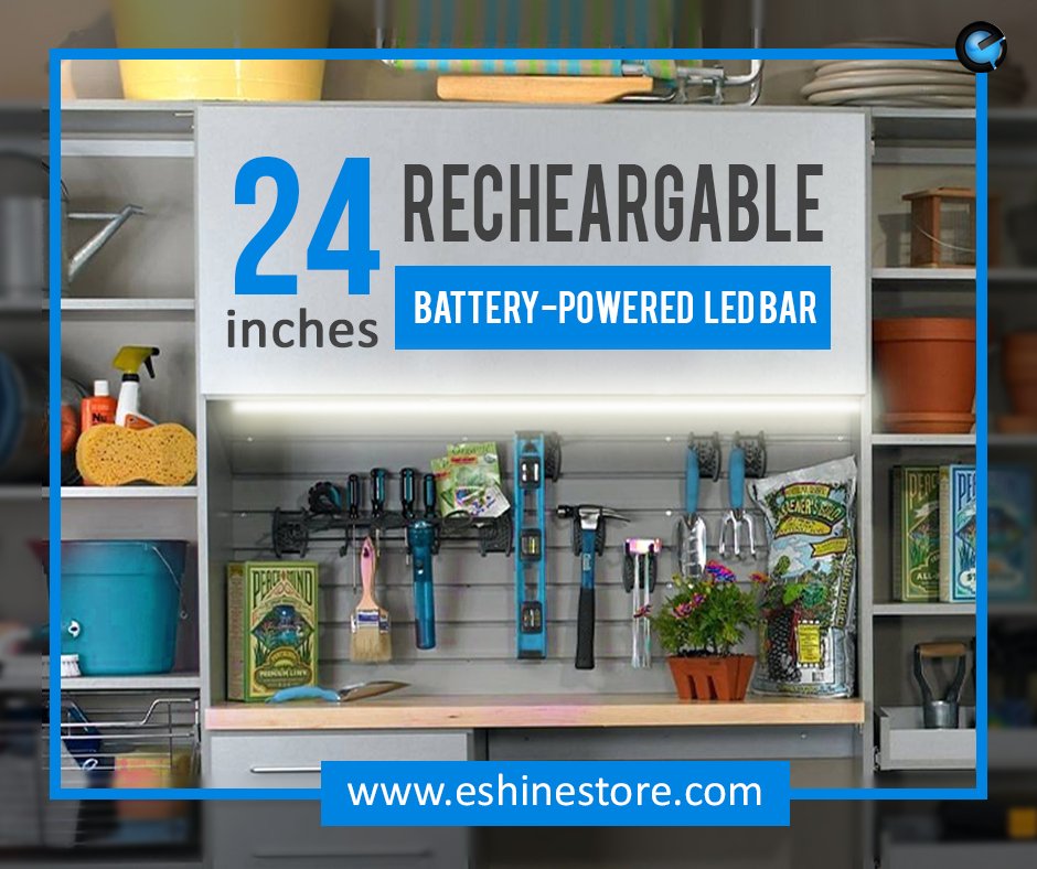 Rechargeable 17 Inch Motion-Activated LED Under Cabinet Lighting – 3-Level Dimmer, 4 Modes, 5000K