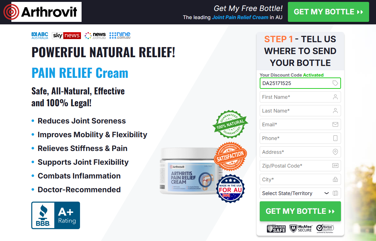 Arthrovit Arthritis Pain Relief Cream Australia Best Offer?