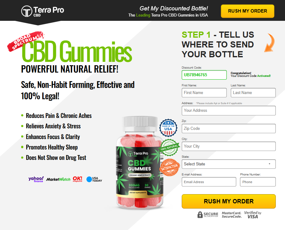 Terra Pro CBD Gummies for Joint Pain, Anxiety & Better Sleep
