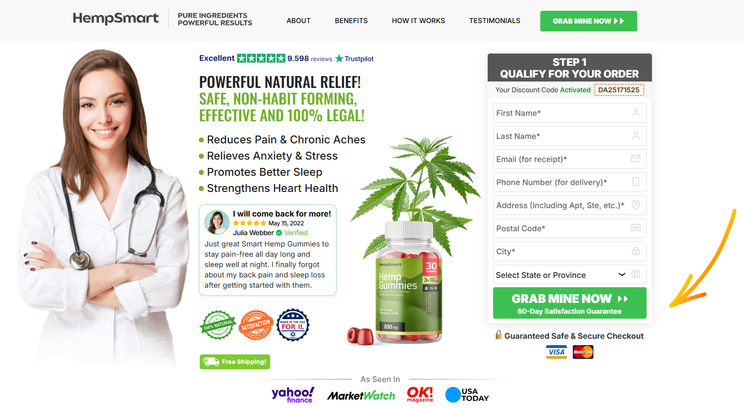 Smart Hemp Gummies Canada Reviews for Stress Relief! Buy Now
