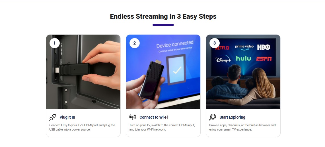 Flixy TV Stick – Stream Movies, TV, and More Without Limits
